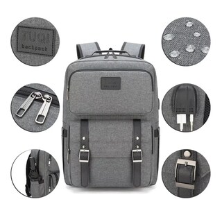 Foto 2 | Mochila Antirrobo Mochila Para Portátil Mochilas De Viaje Gris