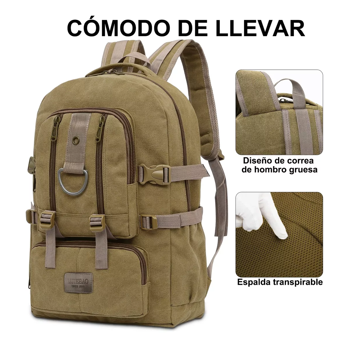 Foto 4 | Mochila De Viaje De Gran Capacidad 21l Mochila De Camping Impermeable Mochila Para Laptop
