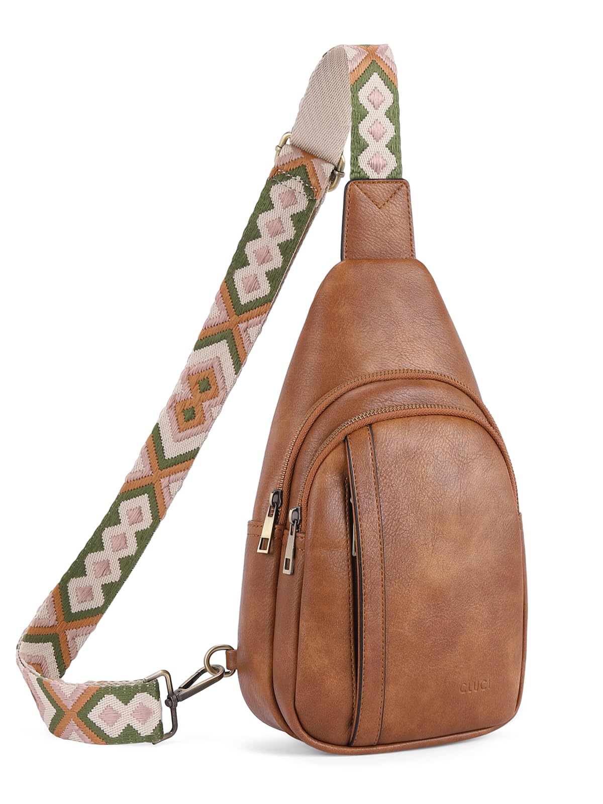 Bandolera Cluci Sling Mochila de Piel color Marrón para Mujer - Venta Internacional $996