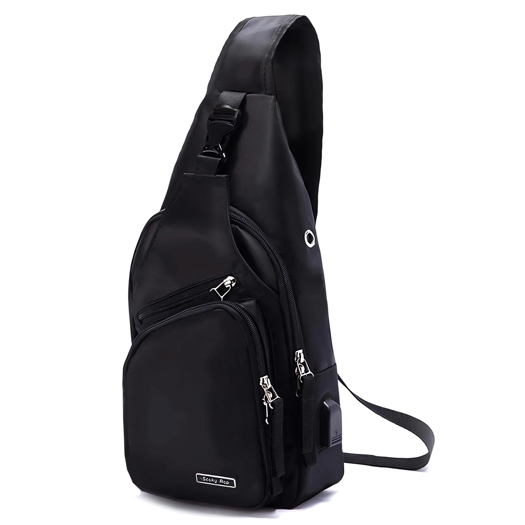 Foto 2 pulgar | Mochila Tipo Bandolera Seoky Rop de Nailon Resistente Al Agua con Puerto Usb Color Negro - Venta Internacional