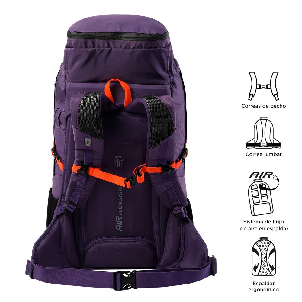 Foto 4 pulgar | Mochila De Campismo Totto Summit 45 2310-m4rl Morado Purpura