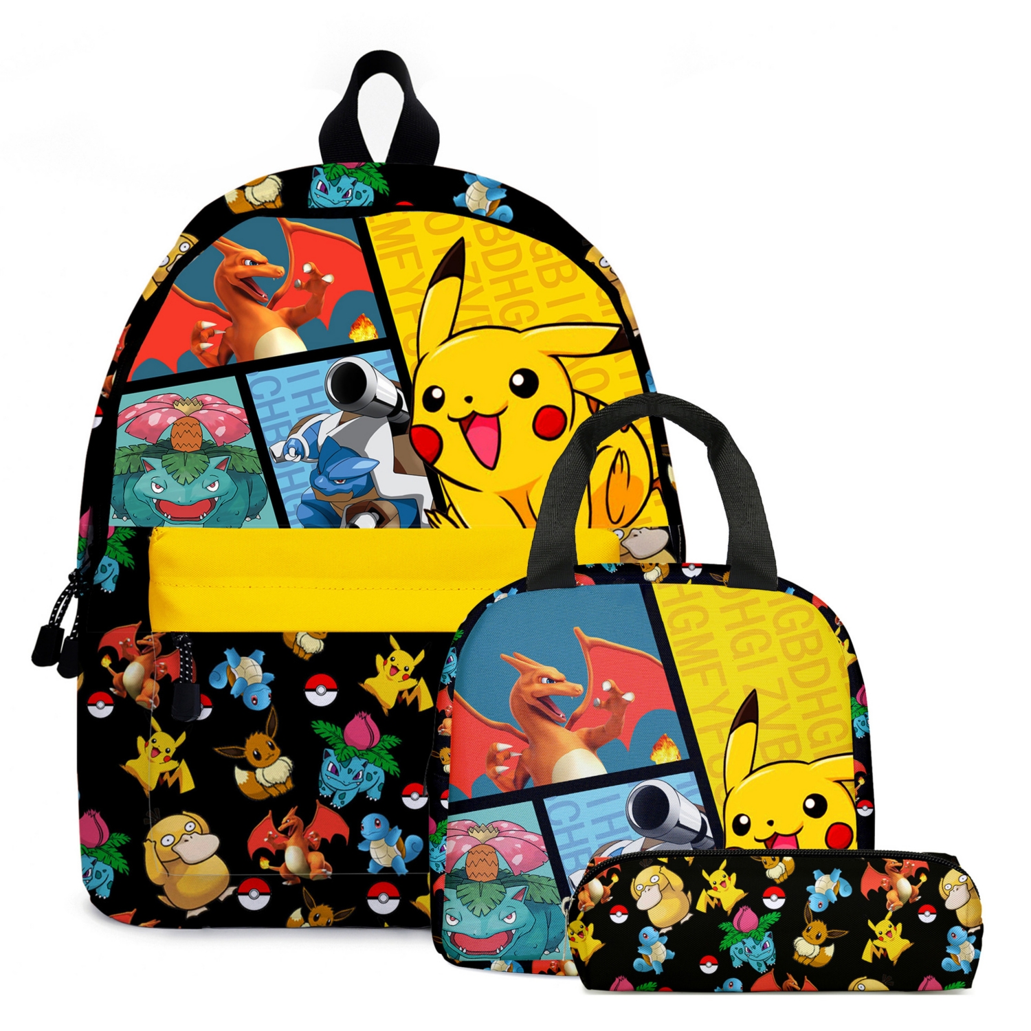 Foto 2 pulgar | Set de Mochilas Escolares Pokémon Pikachu 3 Unidades para Niños - Venta Internacional