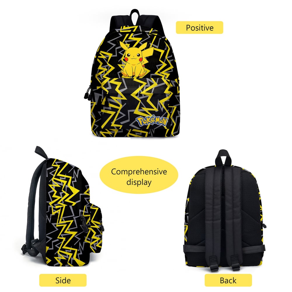 Foto 4 pulgar | Set de Mochilas Escolares Pokémon Pikachu 3 Unidades para Niños - Venta Internacional
