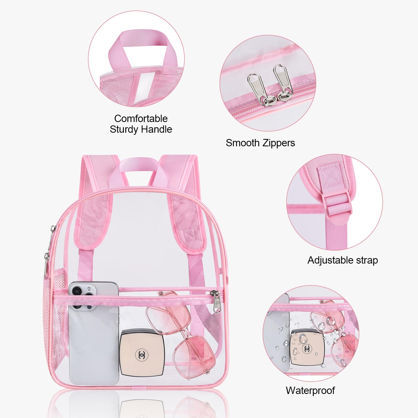 Foto 6 pulgar | Mochila Uspeclare Impermeable Rosa - Venta Internacional