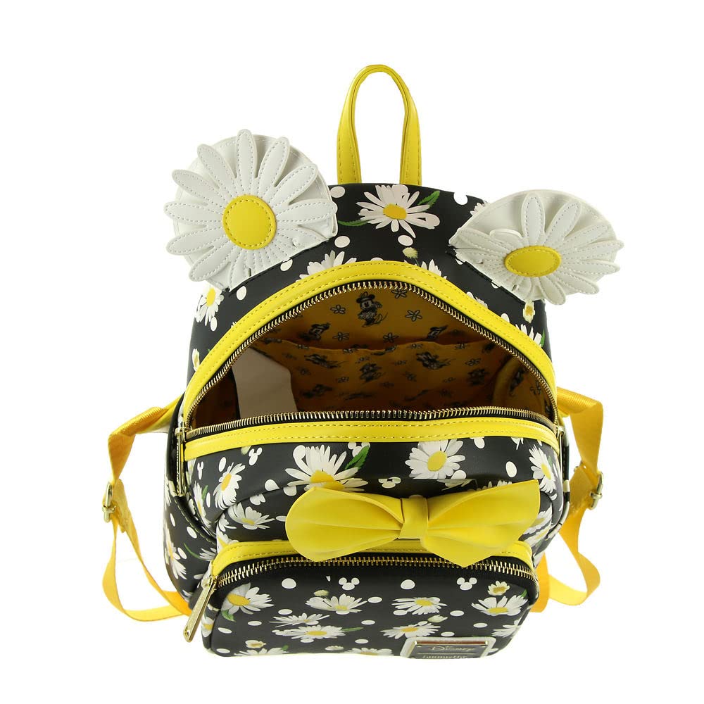 Foto 4 pulgar | Mochila Loungefly Minnie Mouse Daisies Mini Negro/blanco/amarillo - Venta Internacional
