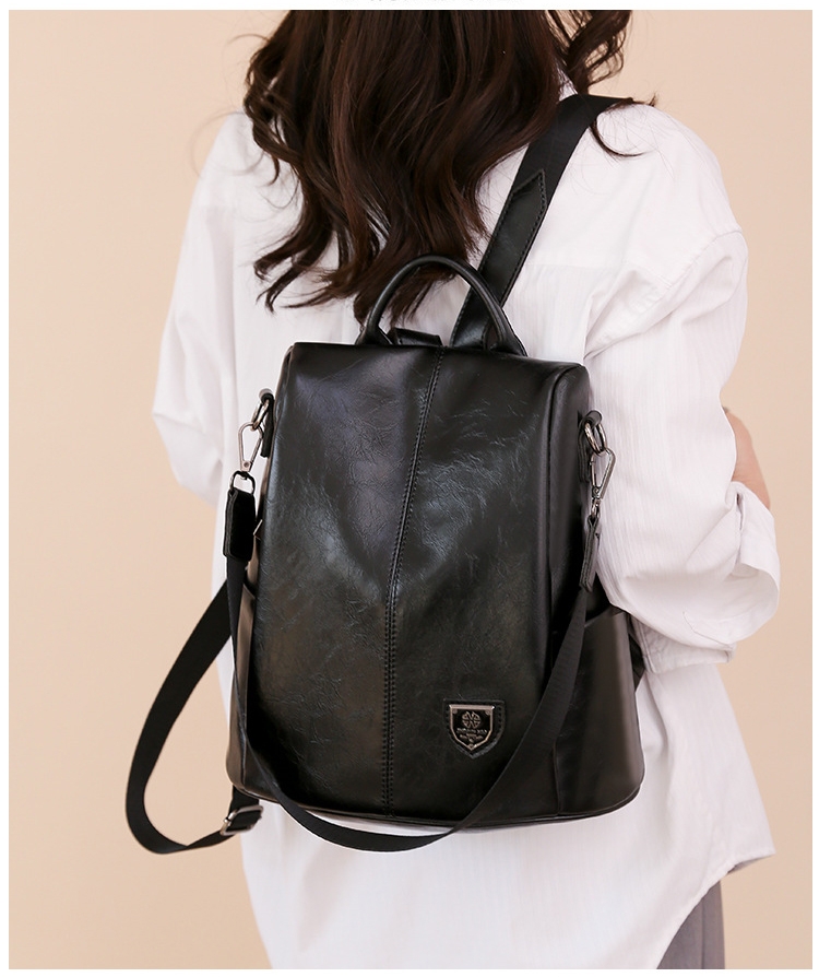 Foto 3 pulgar | Mochila de Piel Sintética Suave Escolar Negra de 0,61 Kg - Venta Internacional