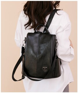 Foto 2 | Mochila de Piel Sintética Suave Escolar Negra de 0,61 Kg - Venta Internacional