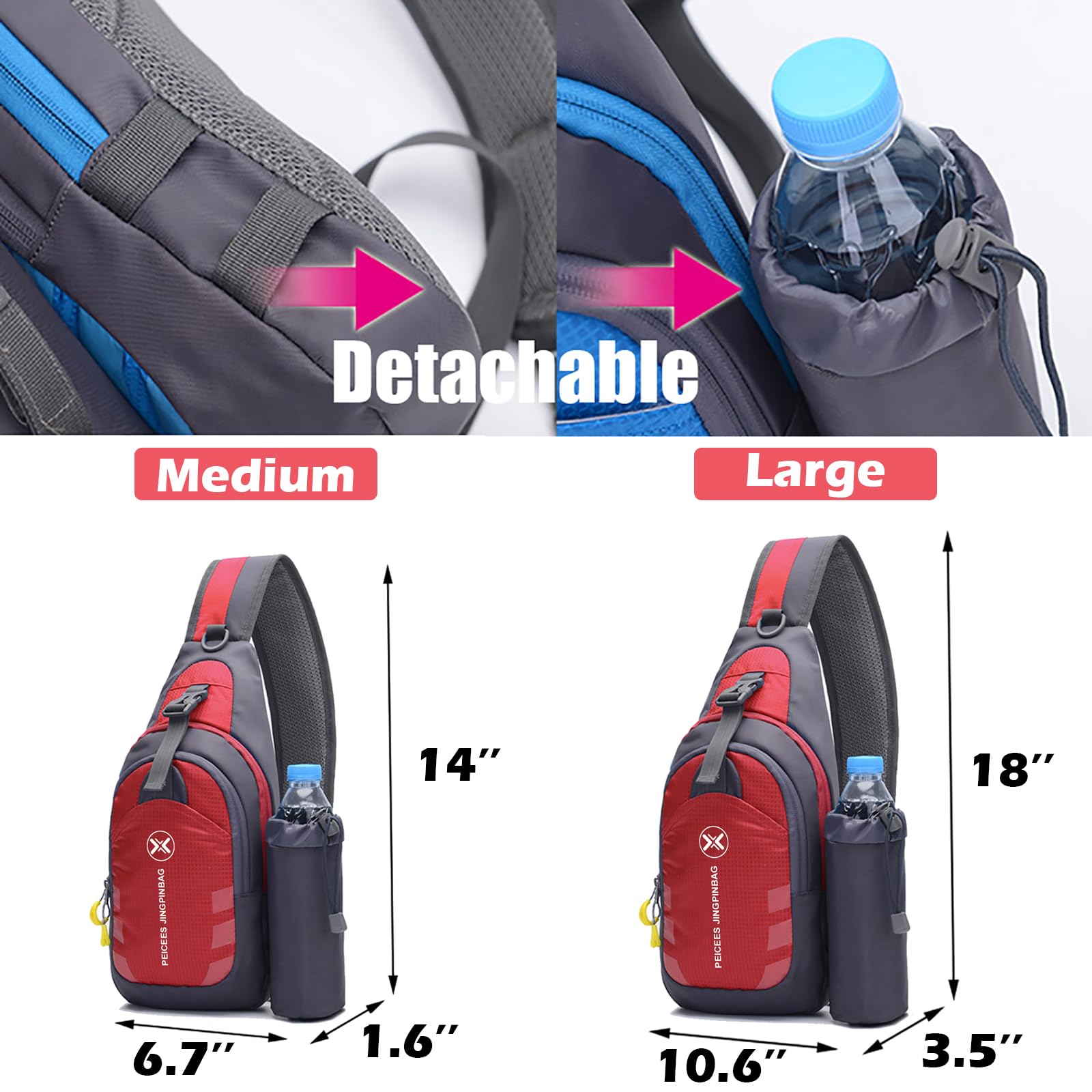 Foto 6 pulgar | Mochila Bandolera Peicees Peicees Bandolera para Viajes - Venta Internacional