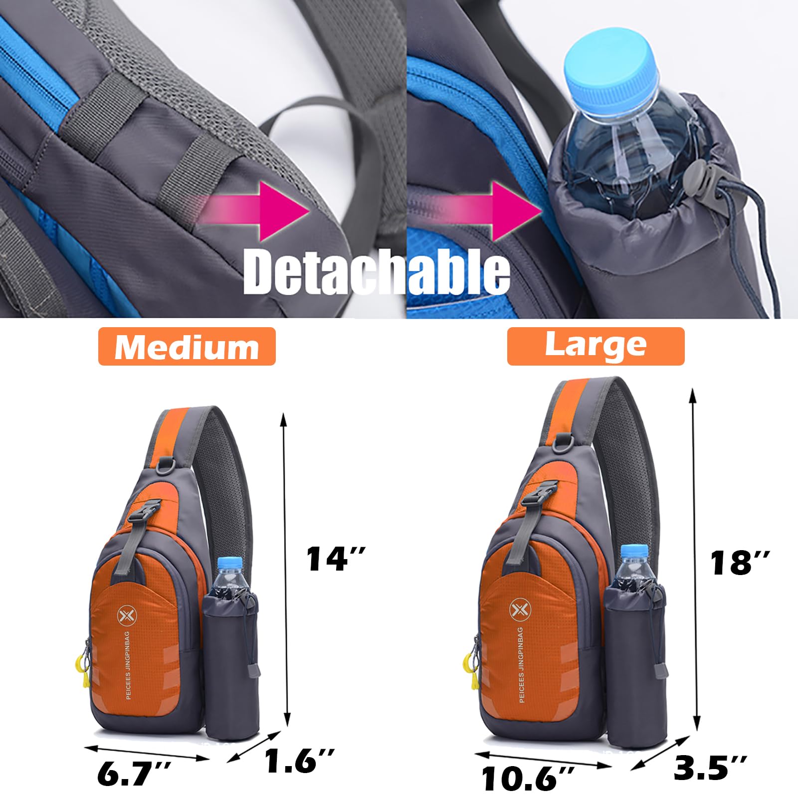 Foto 5 | Mochila Bandolera Peicees Peicees Bandolera para Viajes - Venta Internacional