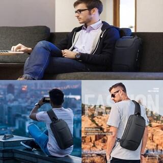 Foto 6 | Mochila Bandolera Ozuko USB Antirrobo para Hombre y Mujer - Venta Internacional