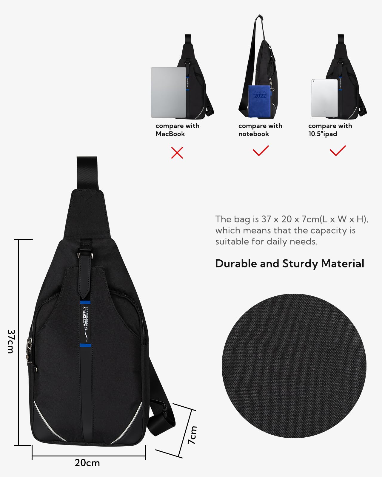 Foto 2 | Mochila Bandolera Waterfly Antirrobo Para Viajes - Venta Internacional