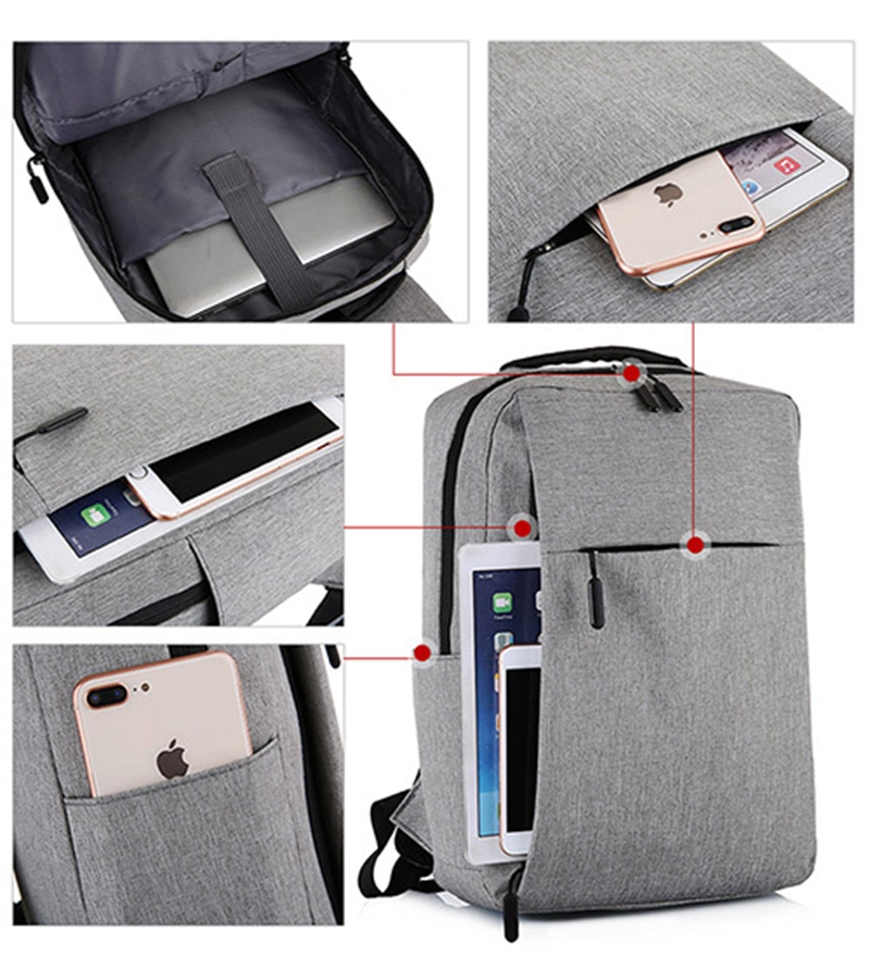 Foto 5 pulgar | Mochila Impermeable para Portátil con Puerto USB Gris - Venta Internacional