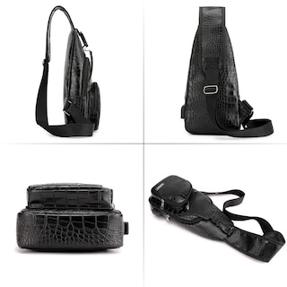 Foto 6 | Mochila Bandolera de Piel con Puerto Usb para Hombre - Venta Internacional