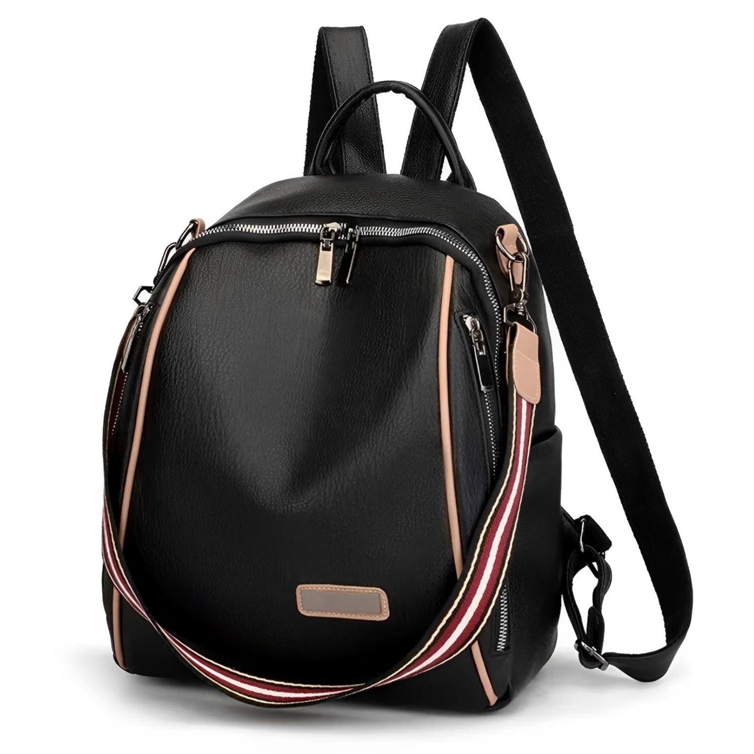 Foto 2 pulgar | Mochila Negra de Piel Sintética Diseño Juvenil - Venta Internacional