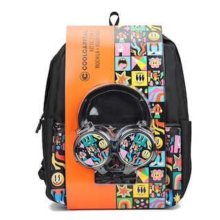 Foto 1 | Mochila Cool Capital para Laptop + Audífonos Alámbricos On Ear Black Stickers 15.6'