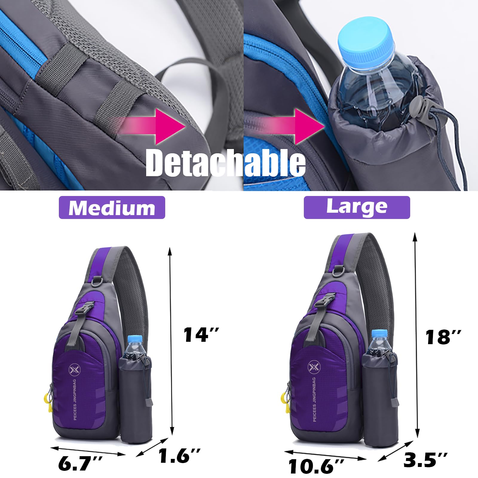 Foto 6 pulgar | Mochila Bandolera Peicees 1 Pieza - Venta Internacional
