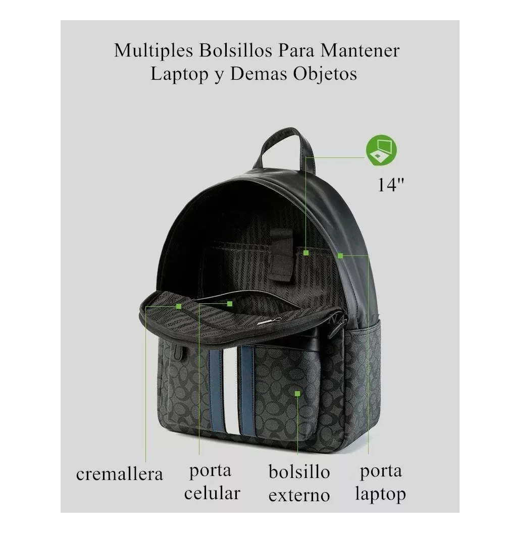 Foto 5 | Mochila Casual Negro para Hombre