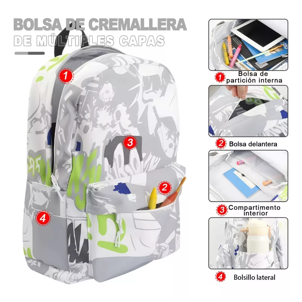 Foto 4 pulgar | Mochila Impermeable Escolar