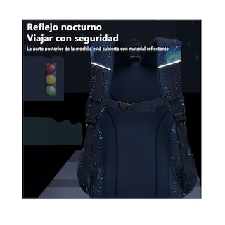 Foto 3 | Mochila Escolar Zhiduobao de Planetas Negro con Azul
