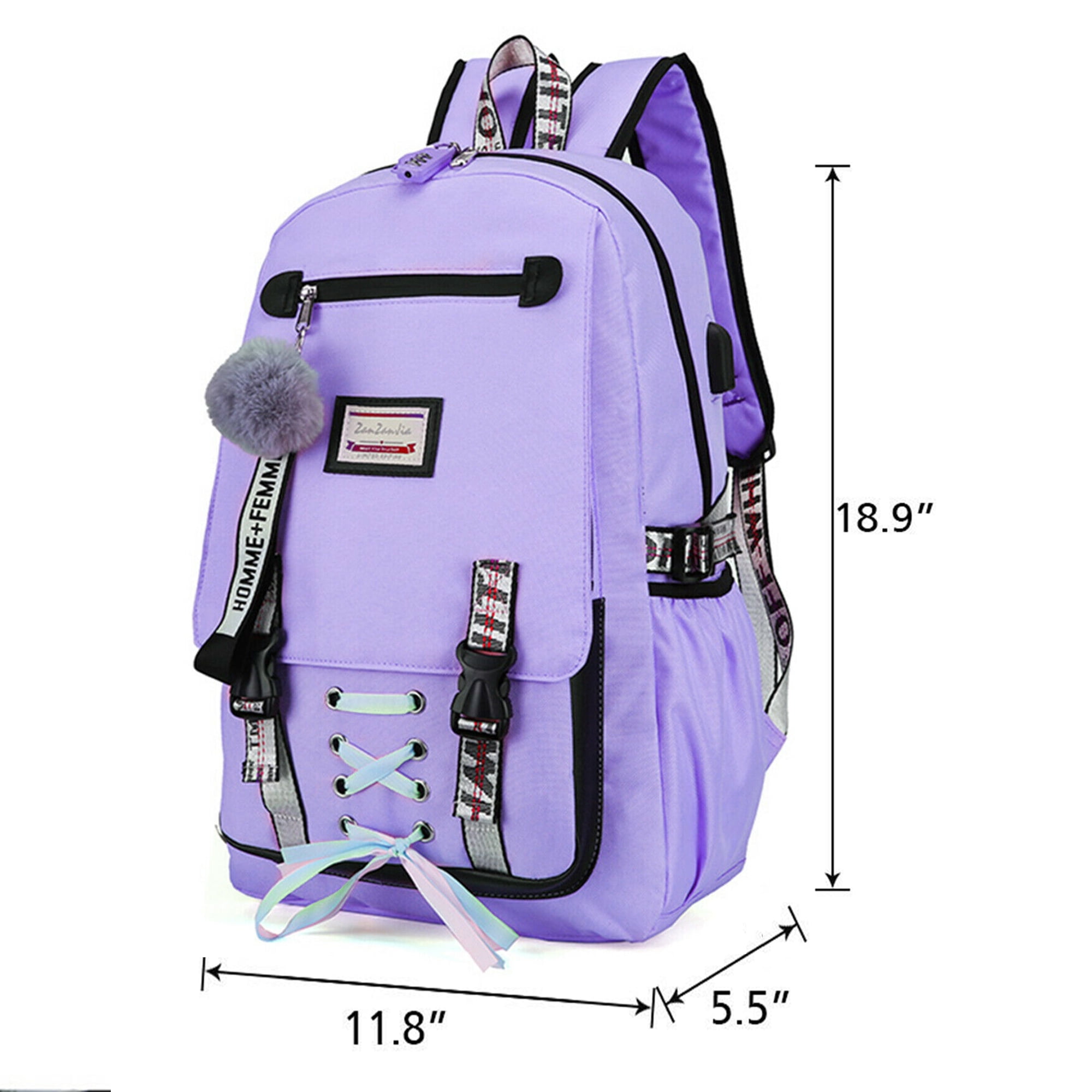 Foto 6 | Mochila Impermeable Antirrobo con Carga Usb 18L  Púrpura - Venta Internacional