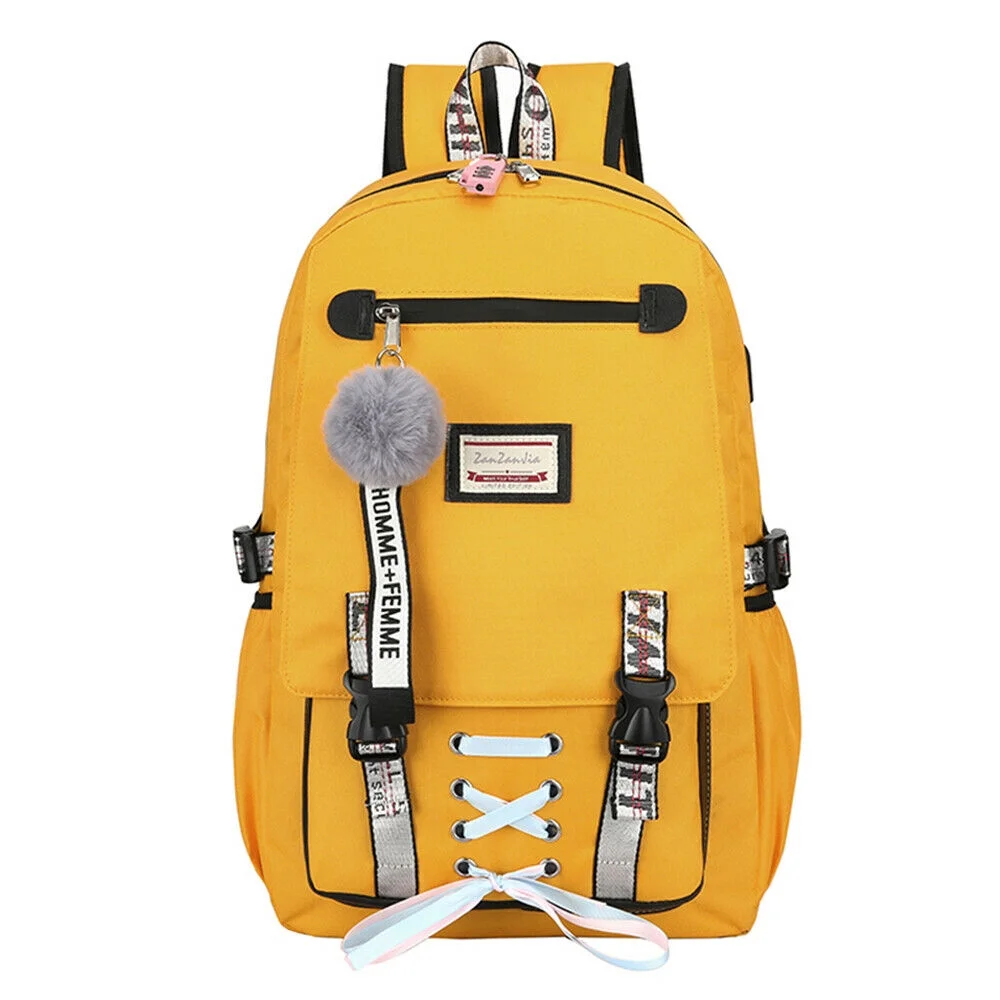Foto 4 pulgar | Mochila Impermeable Antirrobo Con Carga Usb 18l - Amarillo - Venta Internacional.