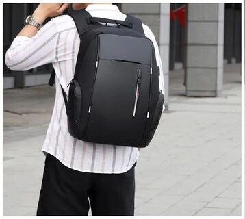 Foto 3 | Mochila Impermeable Negra para Laptop-Venta Internacional