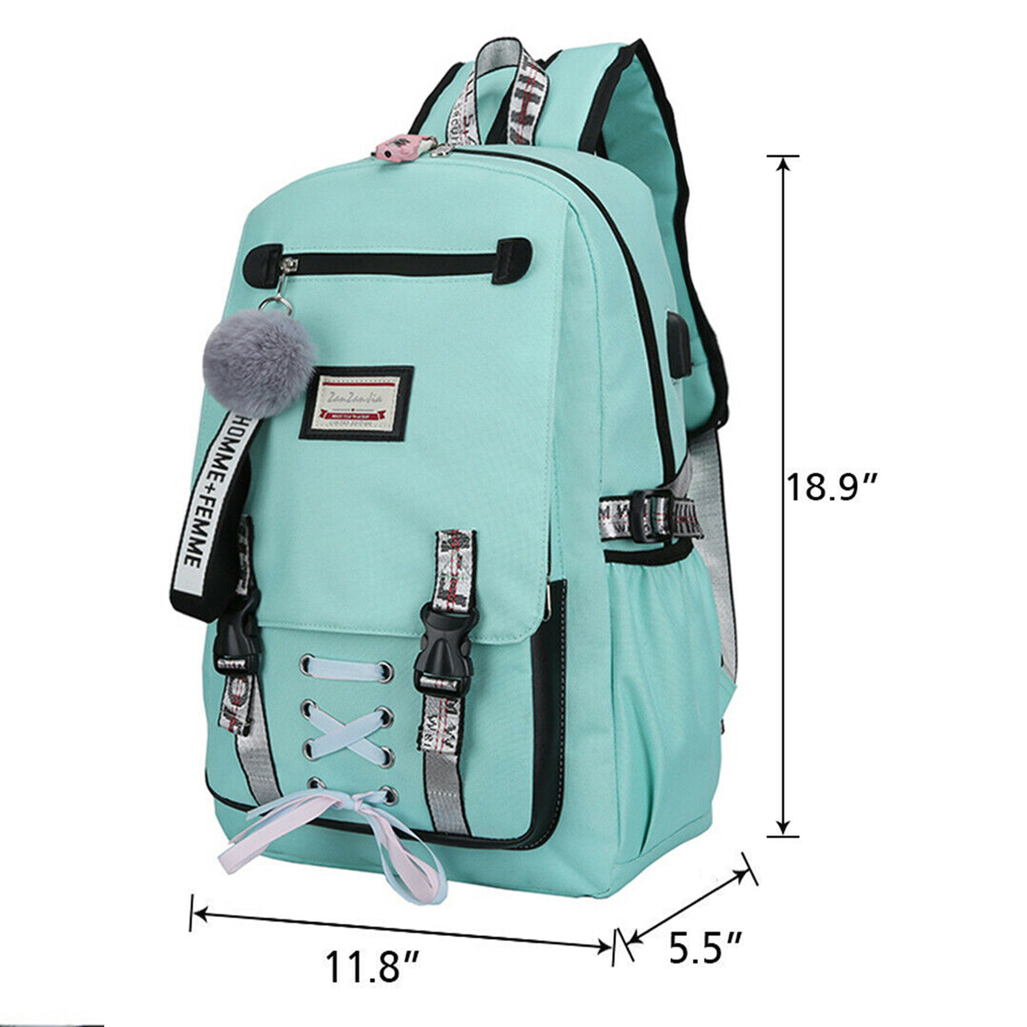 Foto 5 pulgar | Mochila Impermeable Antirrobo Con Carga Usb 18l - Verde - Venta Internacional.