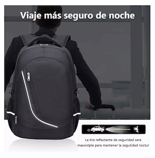 Foto 2 | Mochila Antirrobo con Cargador USB 35L en Negro