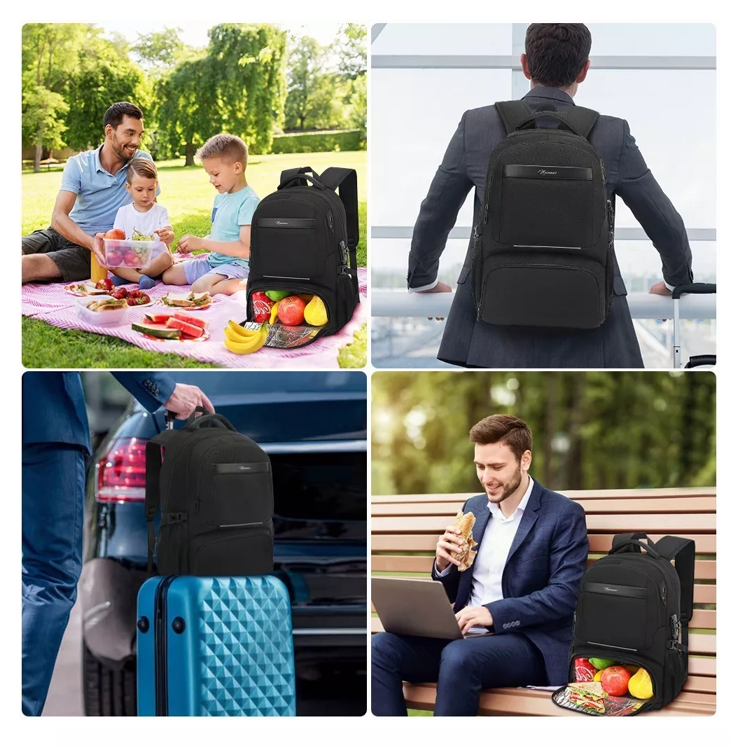 Foto 4 | Mochila De Almuerzo Nanwei Antirrobo Impermeable  Portátil 15,6i Color Negro