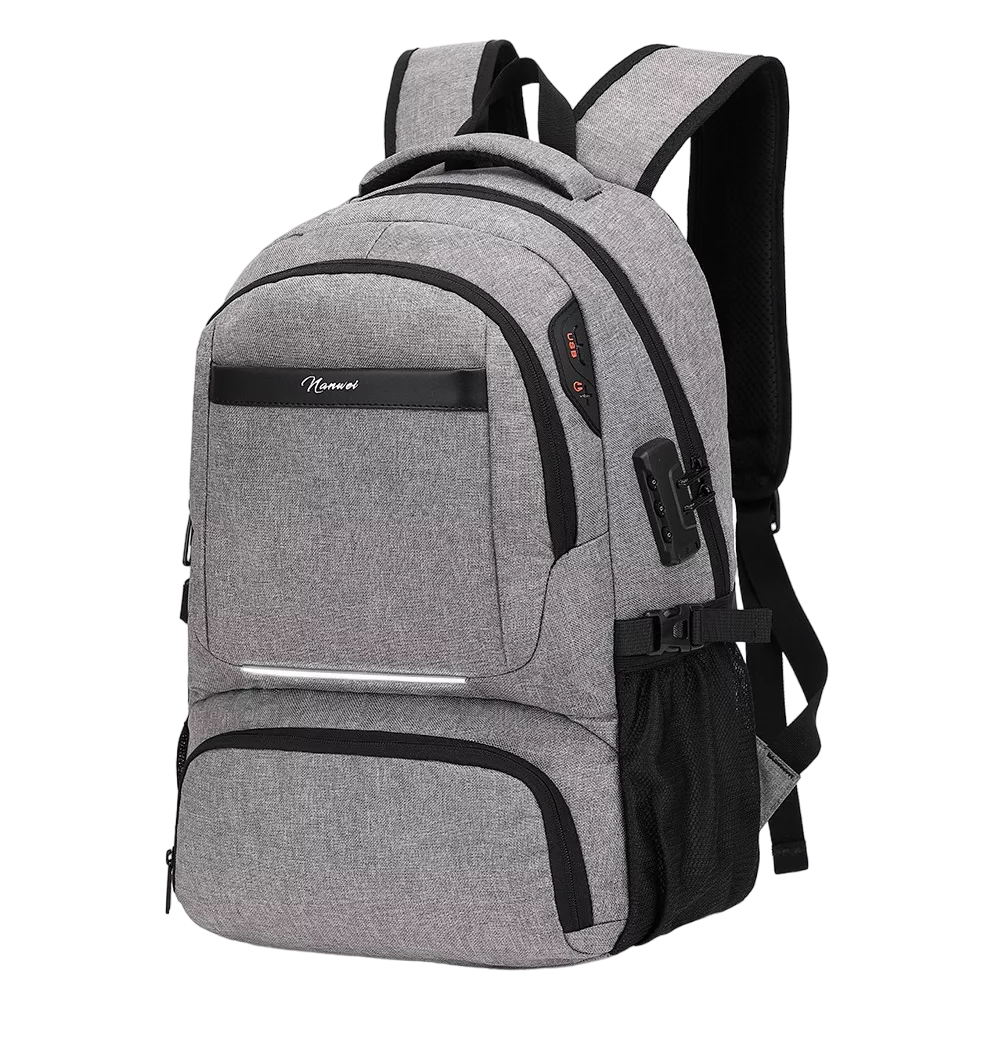 Foto 2 pulgar | Mochila de Almuerzo Nanwei Antirrobo Impermeable Portátil 15,6i Color Gris