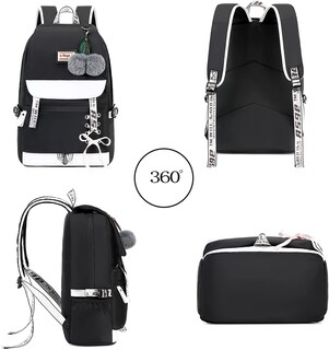 Foto 3 | Mochila Generic Asge de Nailon Negro - Venta Internacional