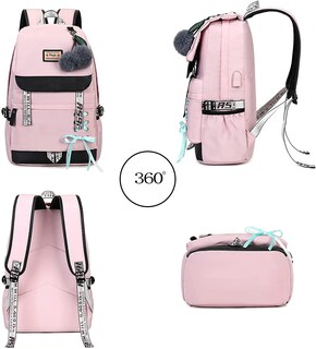 Foto 2 | Mochila Generic Asge Casual de Nailon Rosa - Venta Internacional