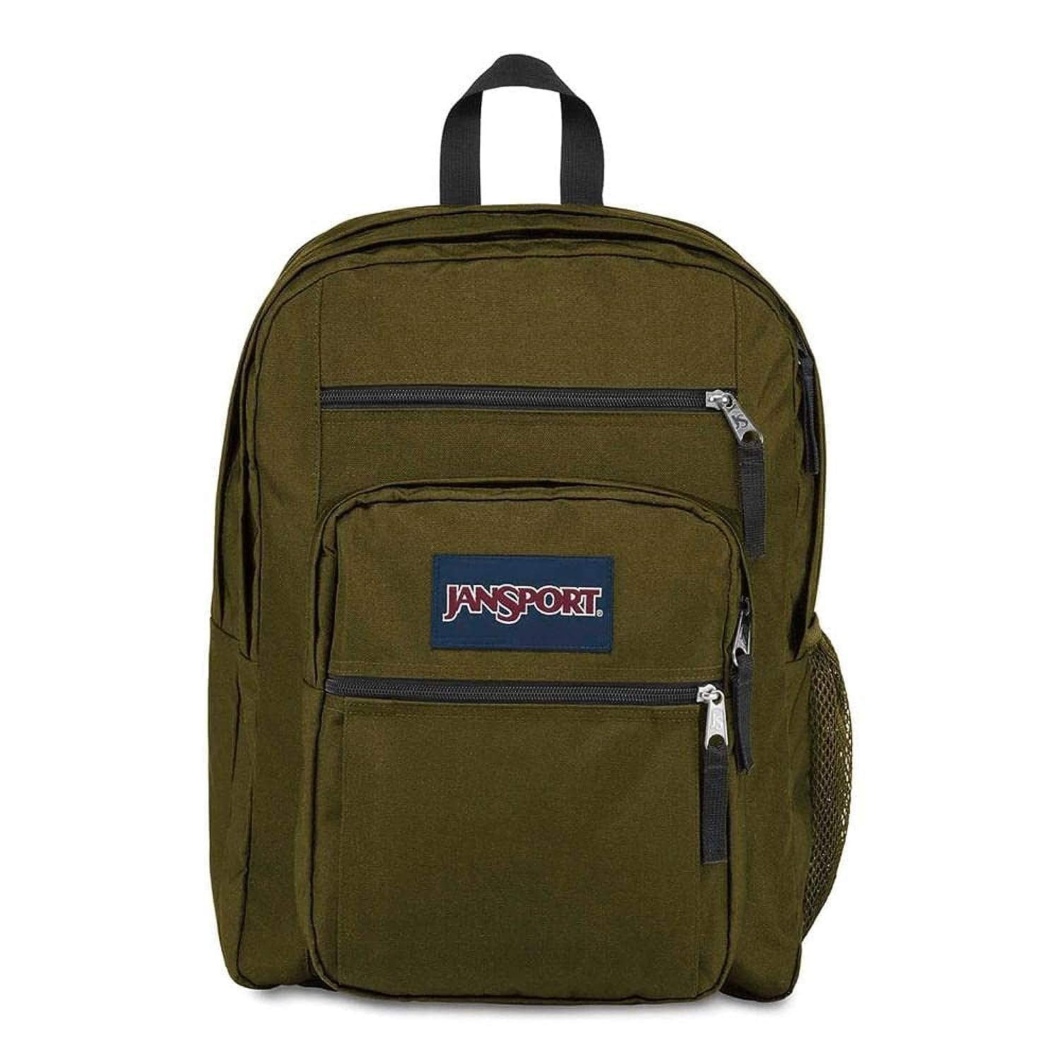 Mochila Jansport Big Student Army Green Resistente Al Agua - Venta Internacional.