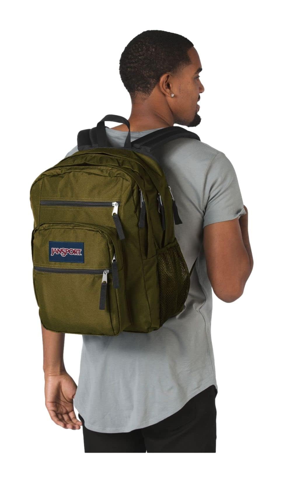 Foto 5 | Mochila Jansport Big Student Army Green Resistente Al Agua - Venta Internacional.
