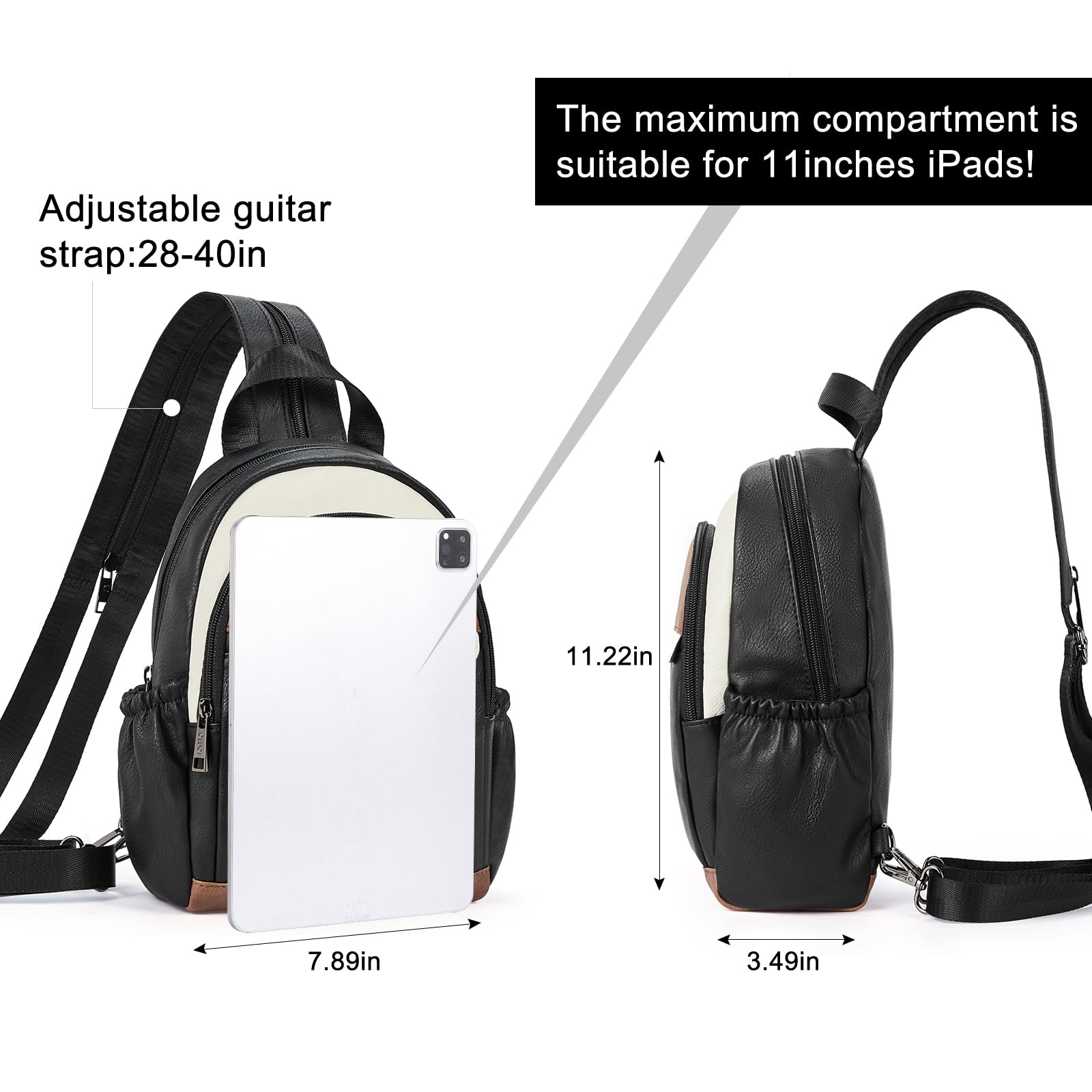 Foto 5 pulgar | Mochila Tipo Bandolera Cluci Para Mujer, De Piel, Convertible, Color Negro - Venta Internacional.