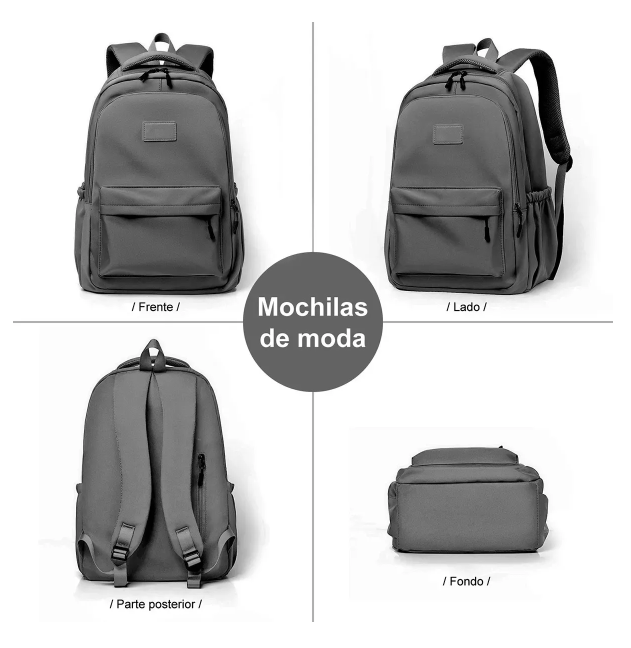 Foto 2 | Mochila Multifuncional Moderna, Informal Y Elegante Gris