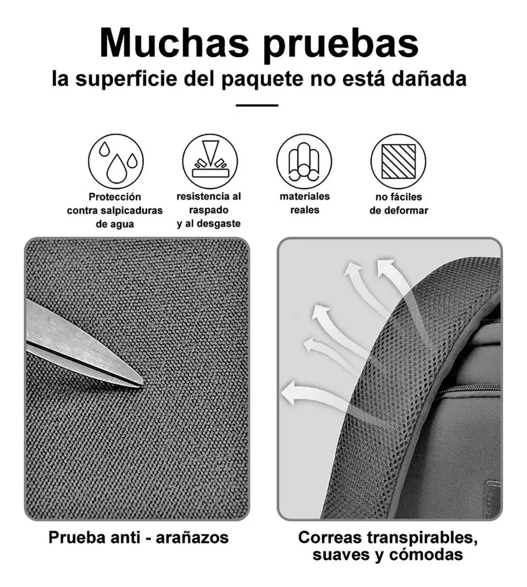 Foto 5 pulgar | Mochila Multifuncional Moderna, Informal Y Elegante Gris