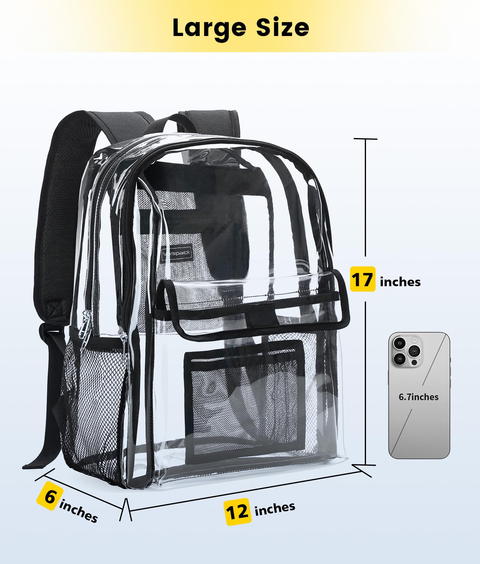 Foto 3 pulgar | Mochila Vorspack Clear Heavy Duty Transparente Negra 25 L - Venta Internacional.