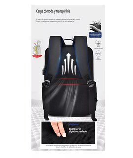 Foto 3 | Mochila De Hombro De Negocios De Gran Capacidad Resistente Escolar Negro