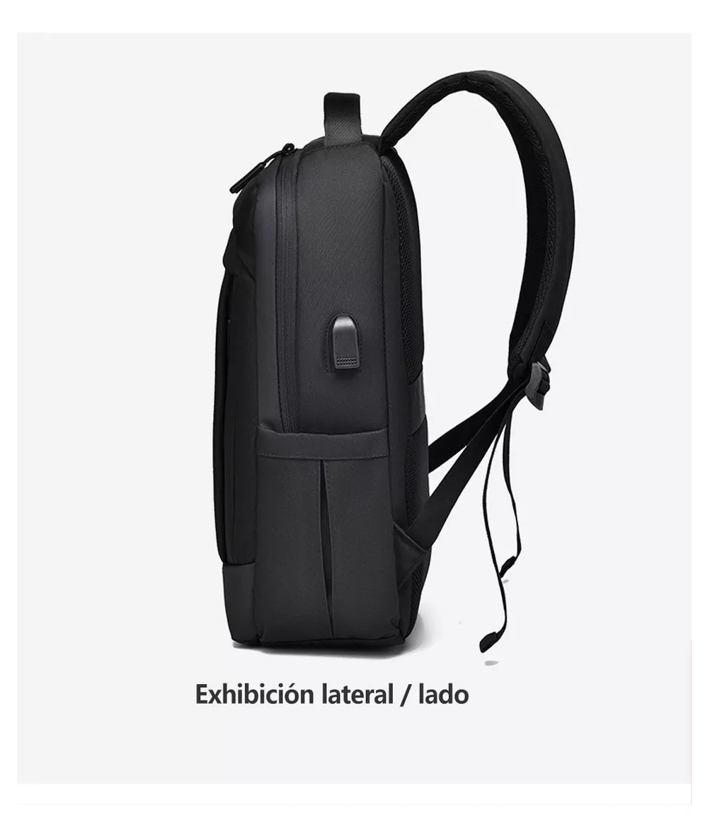 Foto 6 pulgar | Mochila De Hombro De Negocios De Gran Capacidad Resistente Escolar Negro