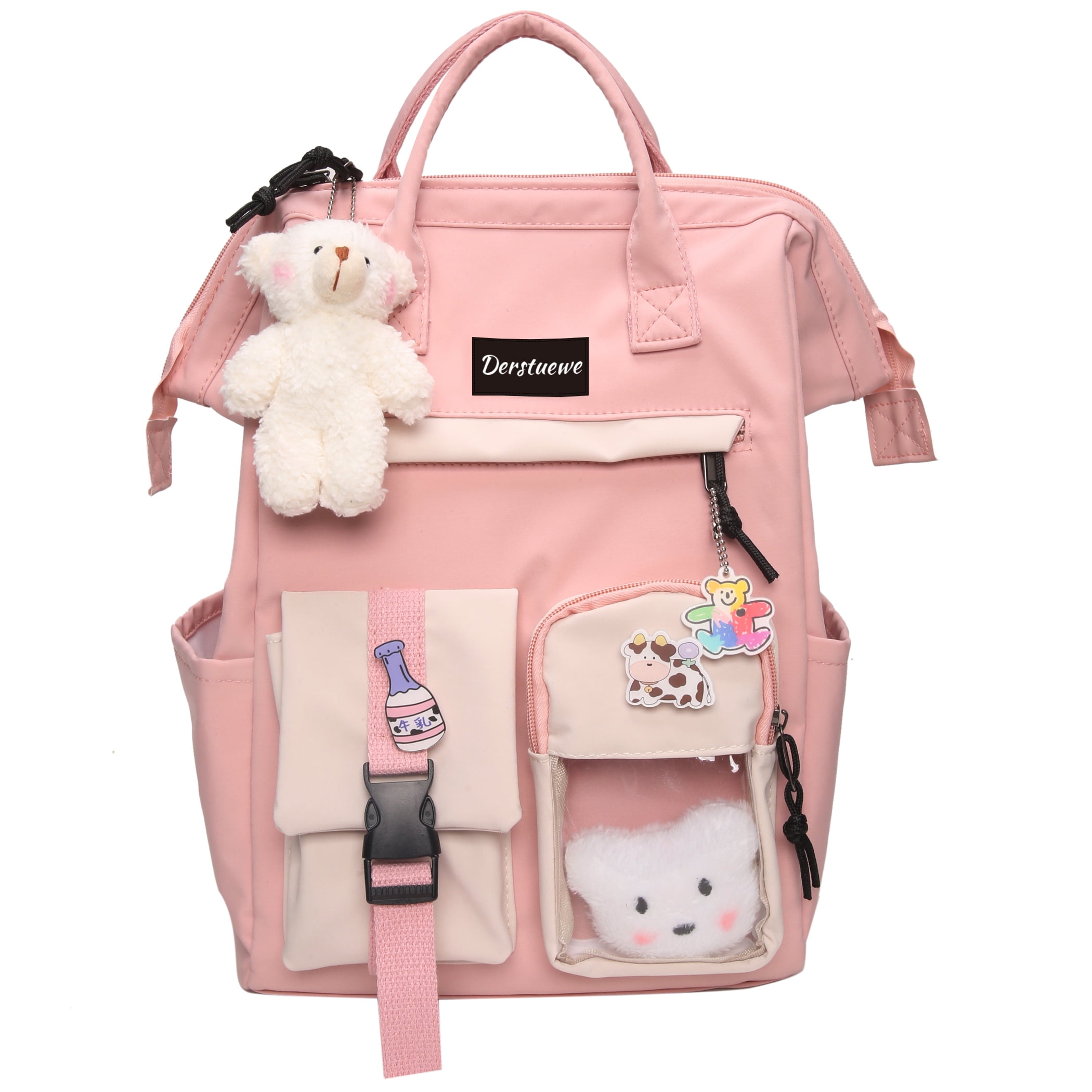 Mochila Clip Bear Accessory Rosa Impermeable para Niñas - Venta Internacional
