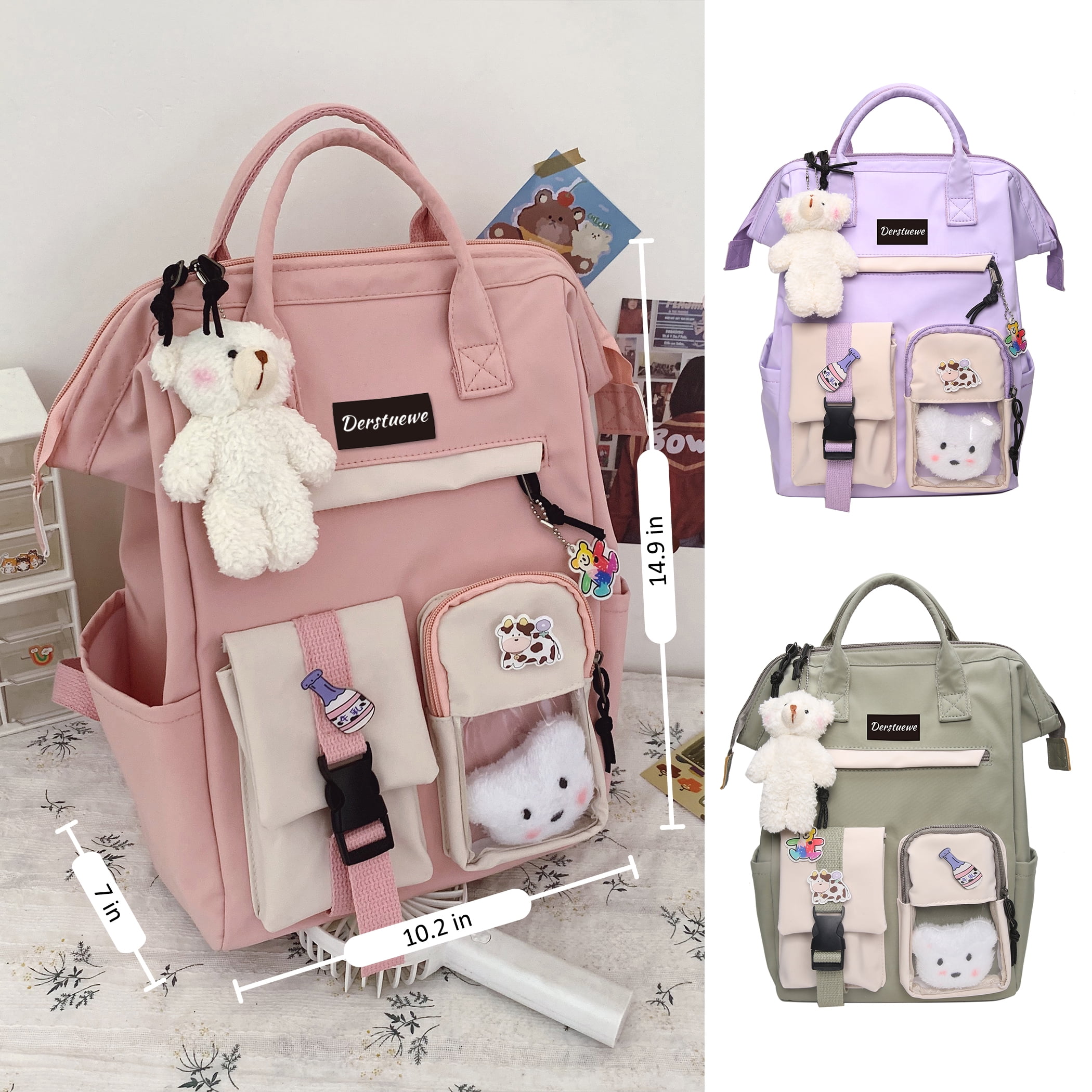 Foto 4 pulgar | Mochila Clip Bear Accessory Rosa Impermeable para Niñas - Venta Internacional