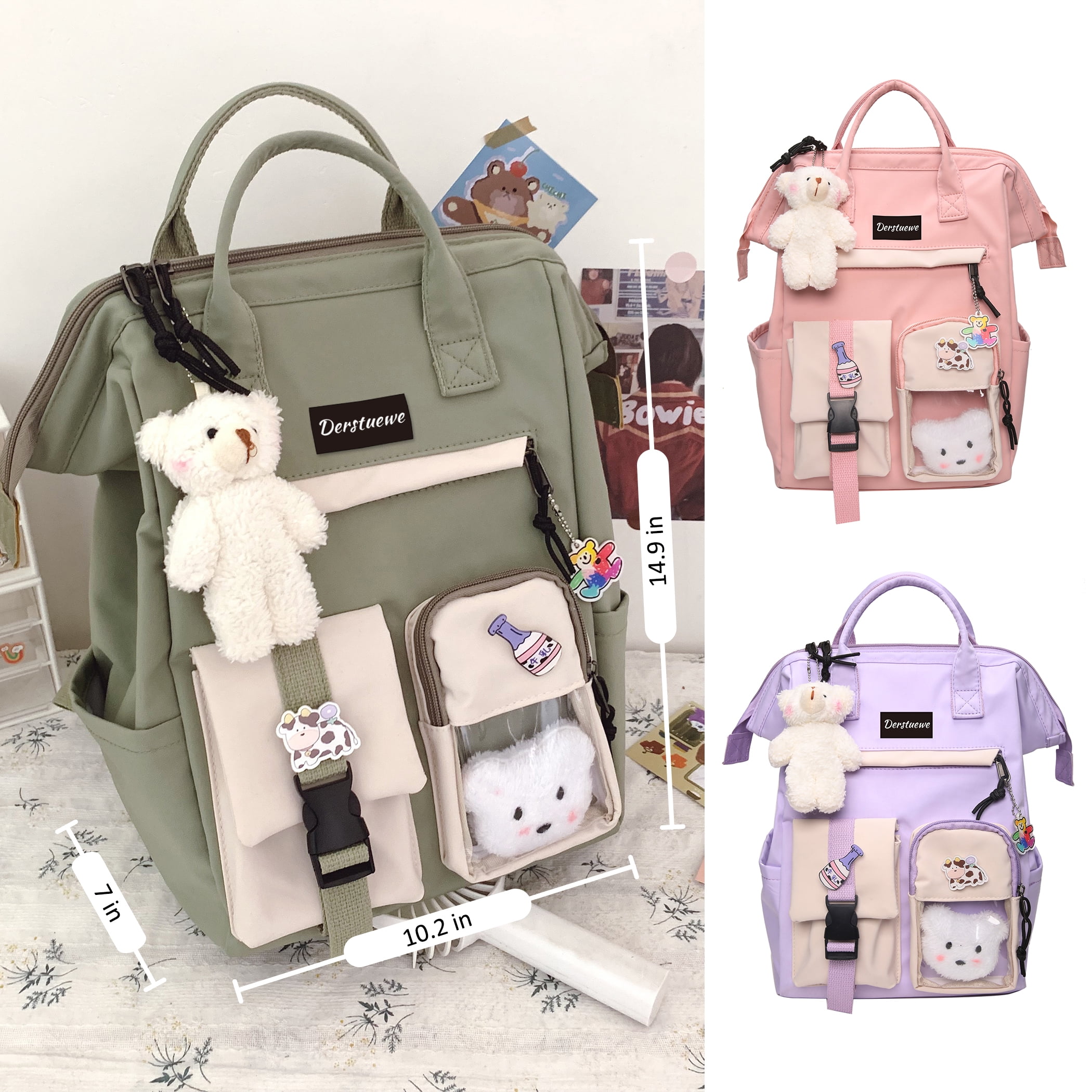 Foto 2 | Mochila Clip Bear Accessory Verde para Niñas - Venta Internacional
