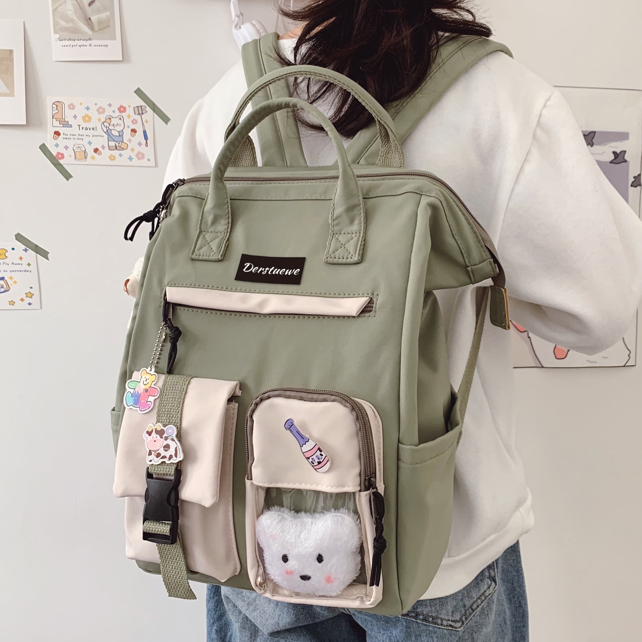 Foto 4 pulgar | Mochila Clip Bear Accessory Verde para Niñas - Venta Internacional