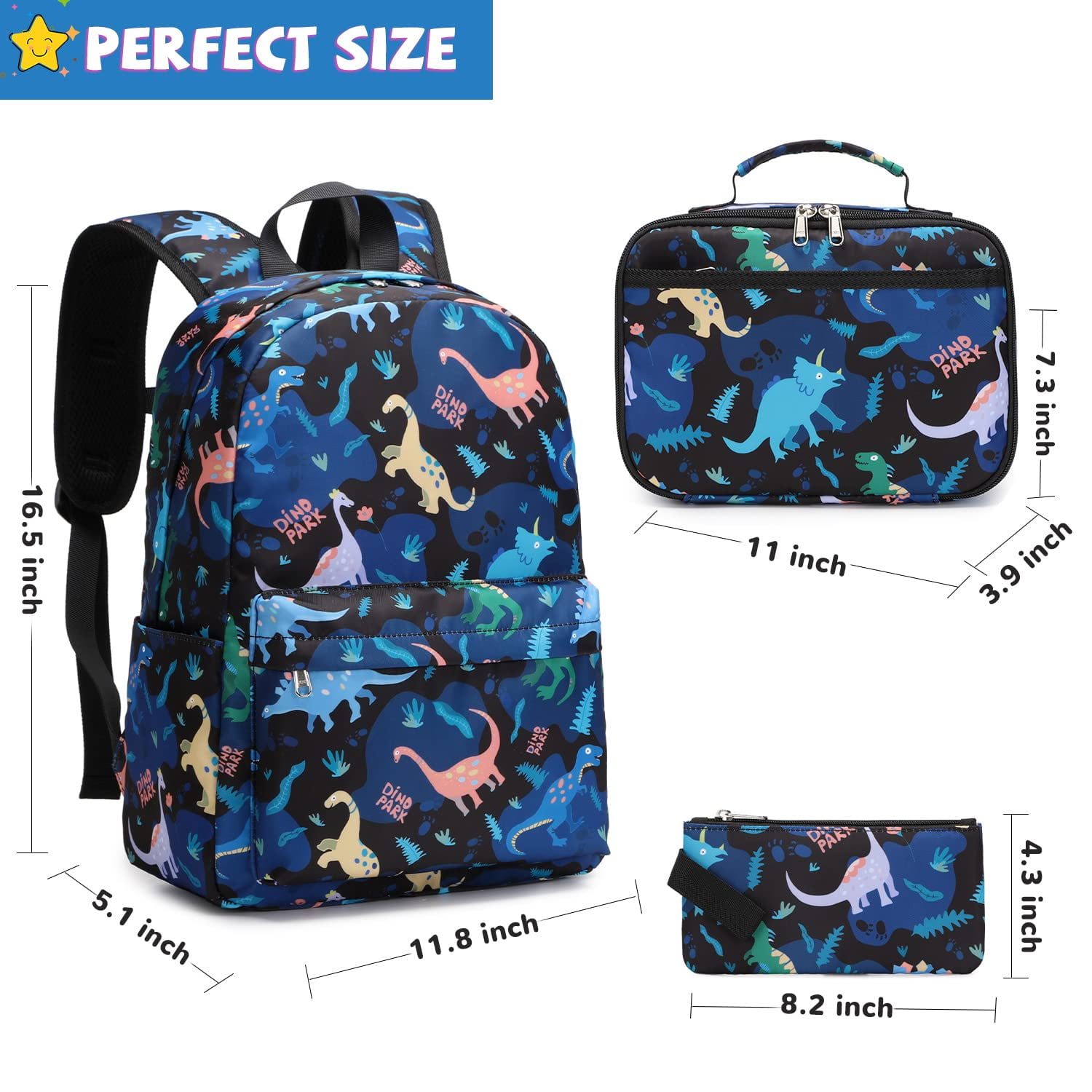 Foto 3 pulgar | Juego De Tres Bolsas Para Libros Para Niños Y Niñas Con Lonchera - Venta Internacional.