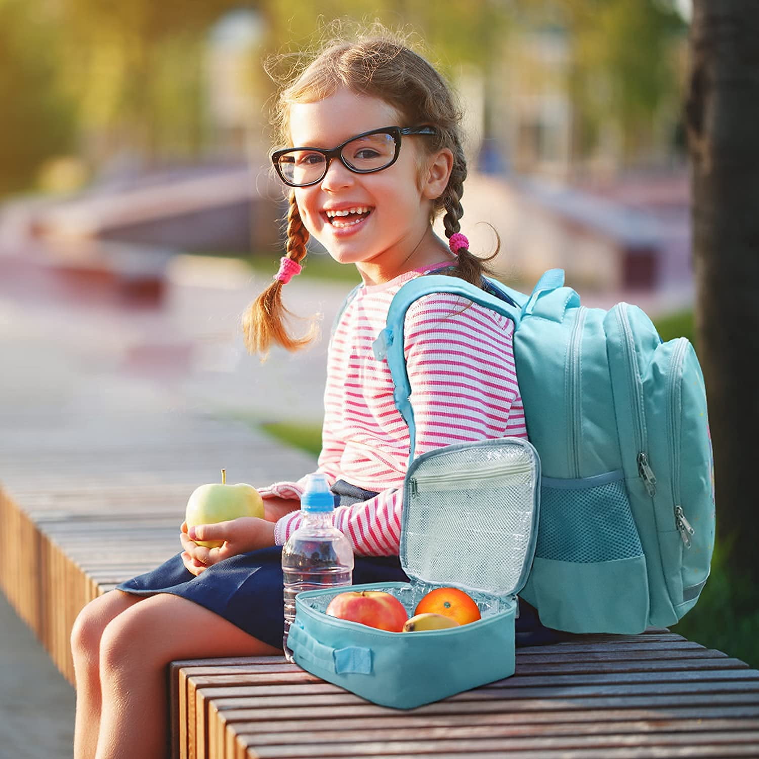 Foto 6 pulgar | Juego De Tres Bolsas Para Libros Para Niños Y Niñas Con Lonchera - Venta Internacional.