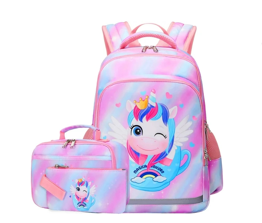 Juego De Tres Bolsas Para Libros Para Niños Y Niñas Con Lonchera - Venta Internacional.