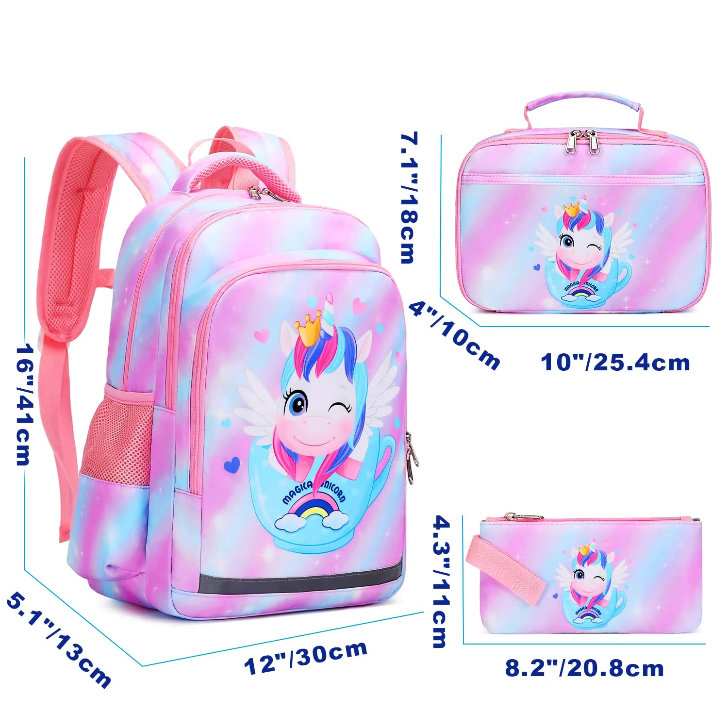 Foto 7 pulgar | Juego De Tres Bolsas Para Libros Para Niños Y Niñas Con Lonchera - Venta Internacional.