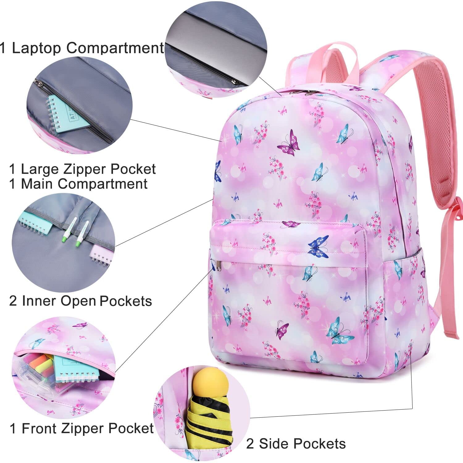 Foto 3 pulgar | Juego De Tres Bolsas Para Libros Para Niños Y Niñas Con Lonchera - Venta Internacional.