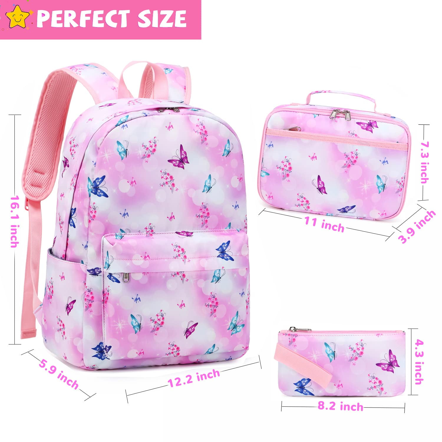 Foto 8 pulgar | Juego De Tres Bolsas Para Libros Para Niños Y Niñas Con Lonchera - Venta Internacional.